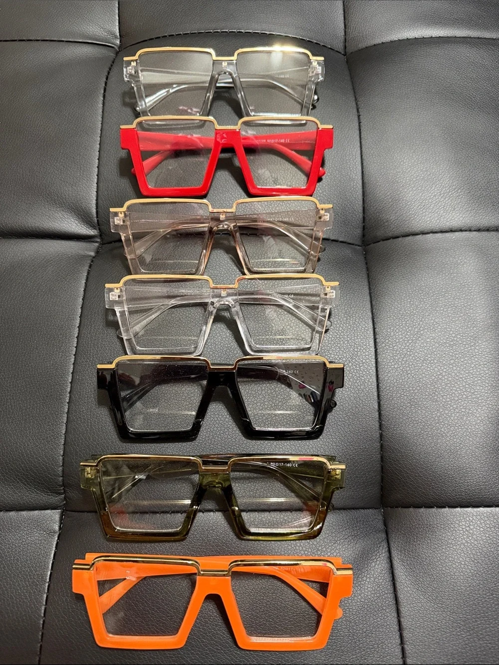 Square Metal Rimmed Eye Glasses (Assorted Colors)